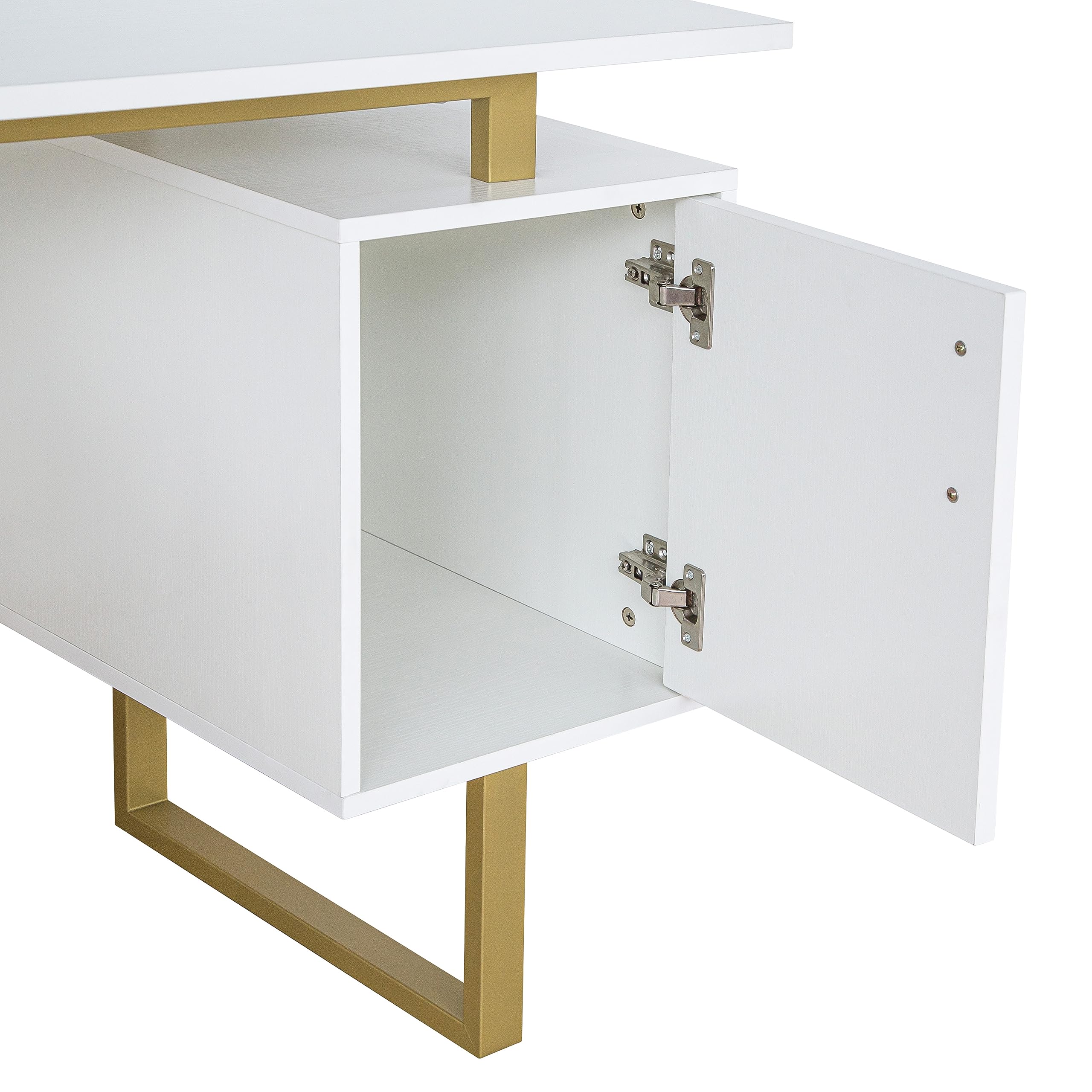 Modern Computer Desk with Drawers & Storage Cabinet