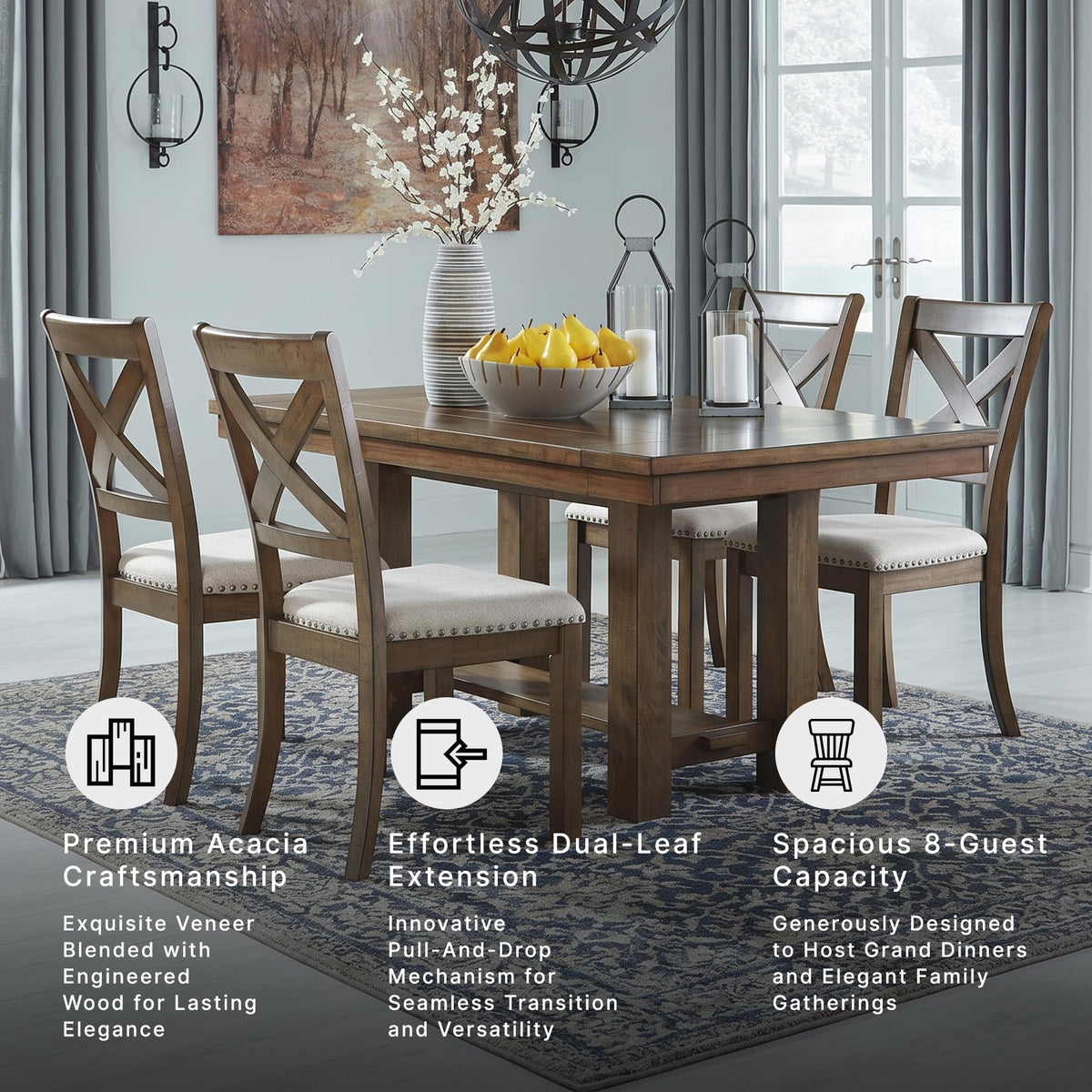 Extendable Farmhouse Dining Table