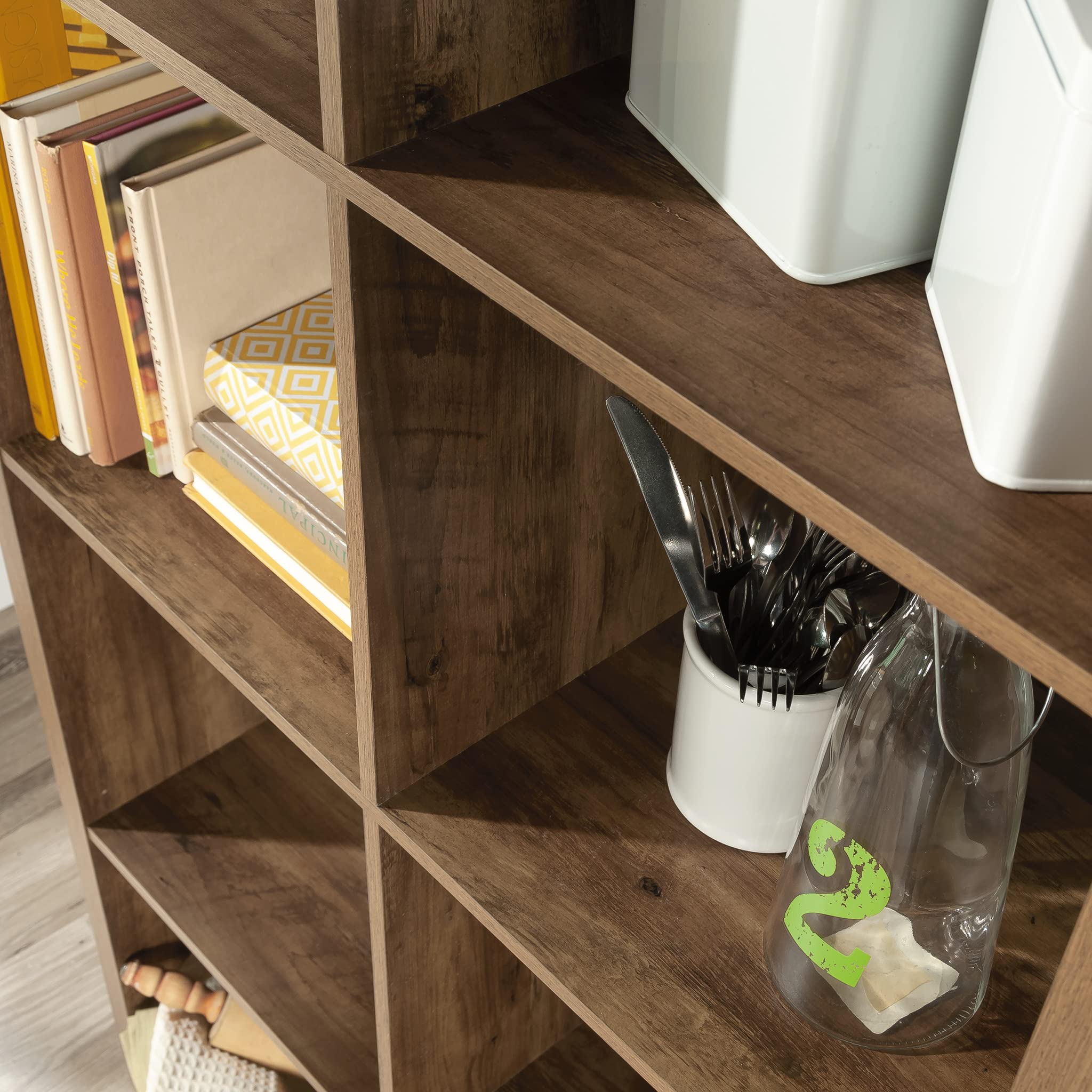 Sauder Miscellaneous Storage 8-Cube Organizer Storage Bookcase/Pantry cabinets, Rural Pine Finish