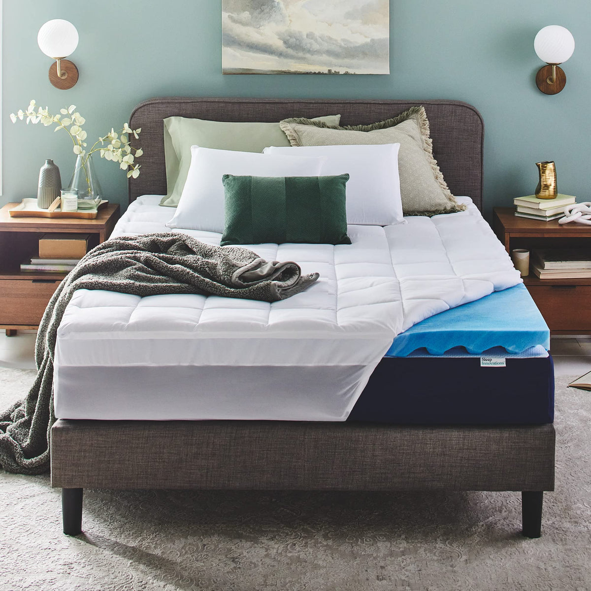 King Gel Memory Foam Mattress Topper