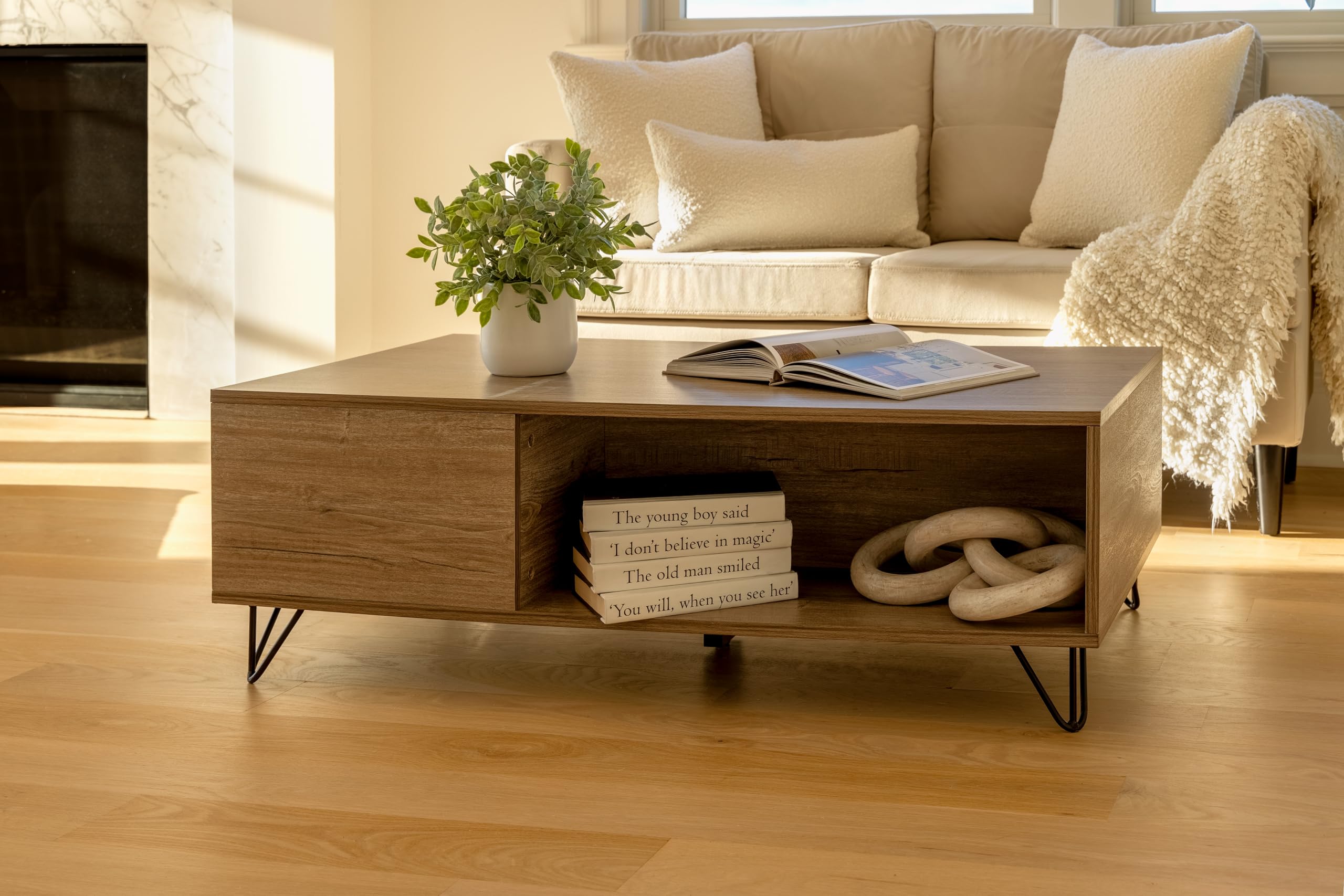 Modern Farmhouse Coffee Table with Storage