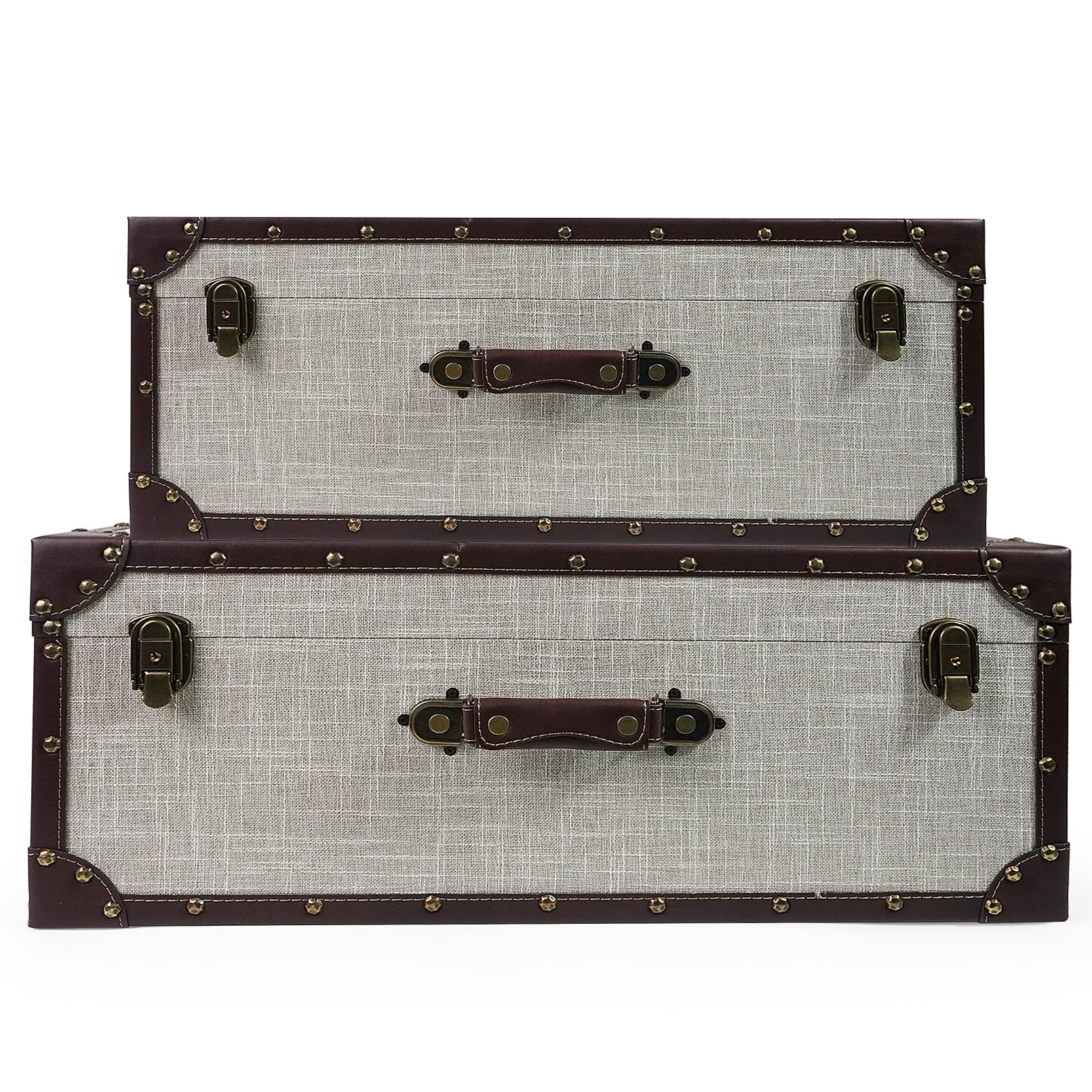Vintage Wooden Storage Trunk Set of 2