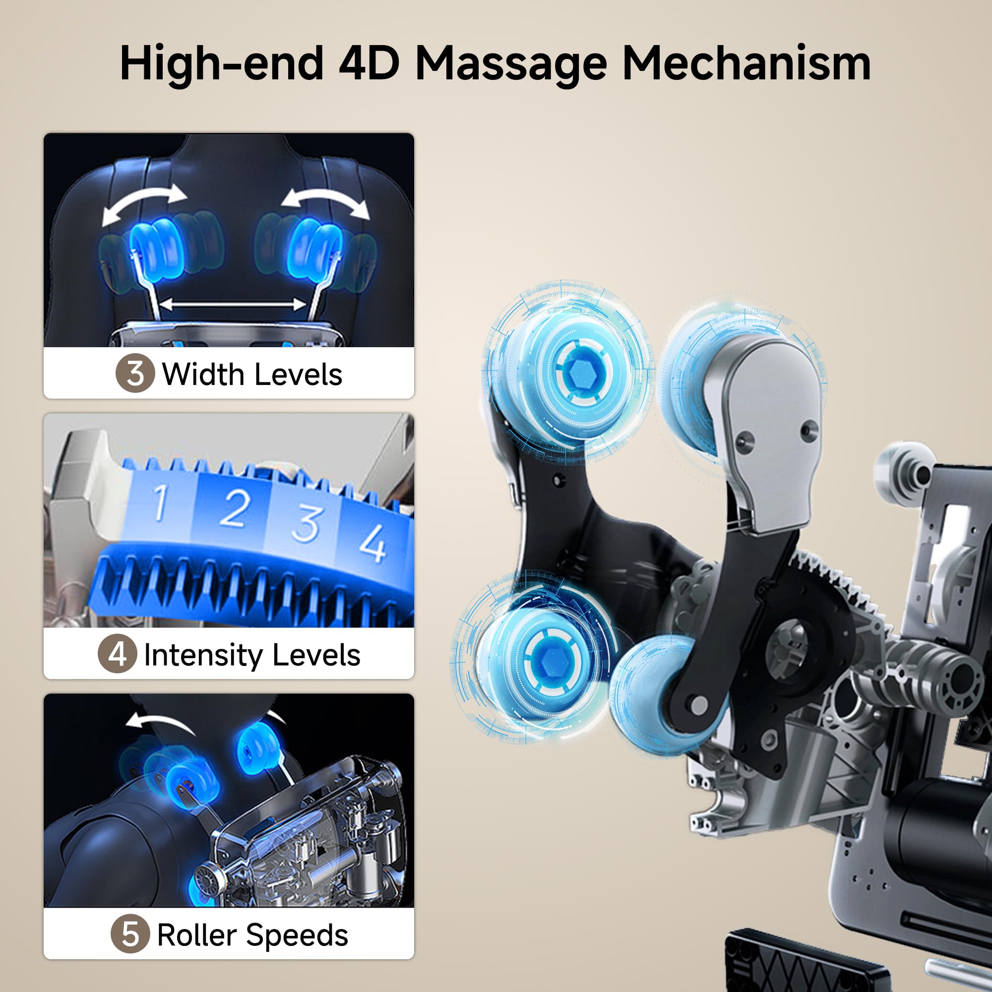 4D Massage Chair Full Body Zero Gravity Recliner