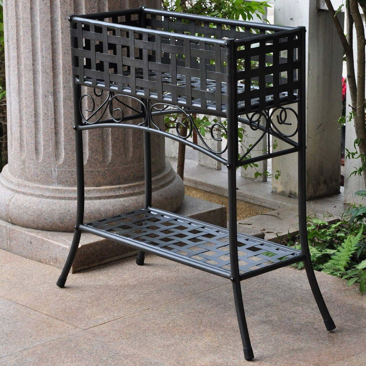 Maykoosh Elegant Escape Iron Rectangular Plant Stand