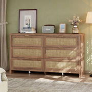6-Drawer Rattan Dresser