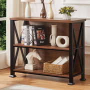 3-Tier Industrial Bookshelf with Metal Frame