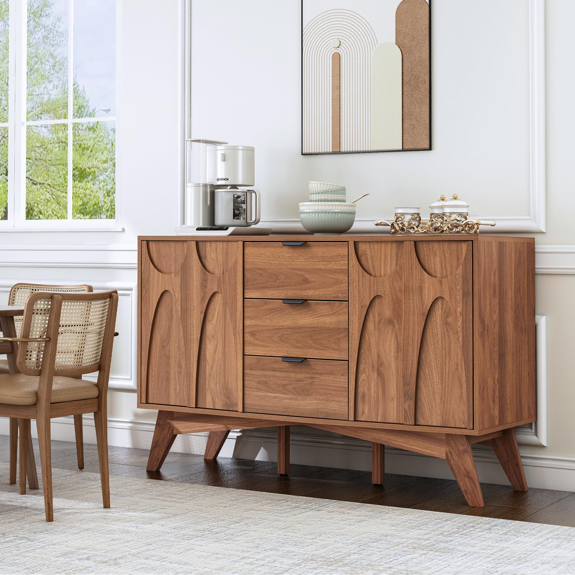 Mid-Century Modern Buffet Cabinet with Storage