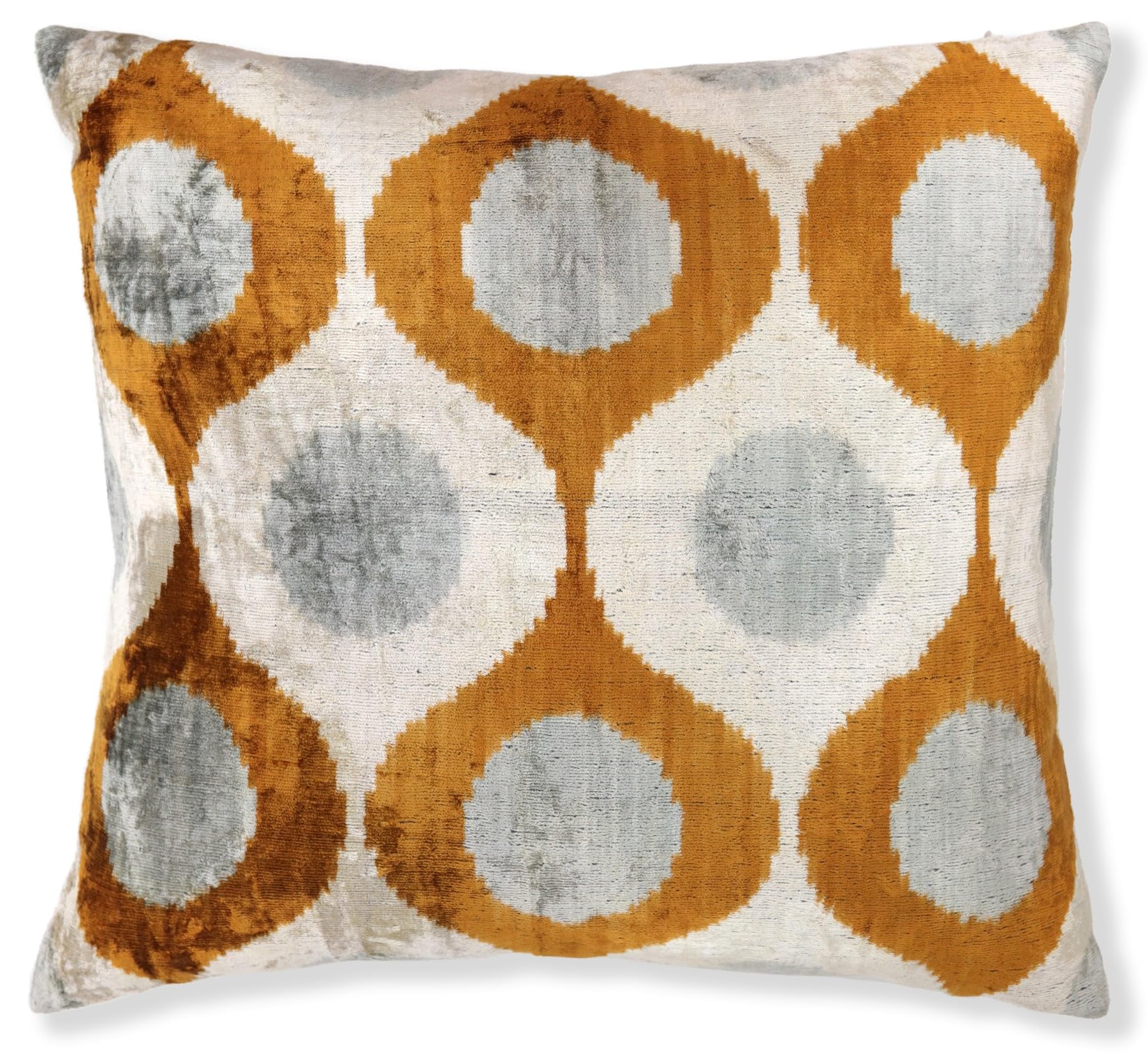CANVELLO Amber & Gray Circle Velvet Pillow 20x20 – Handcrafted Luxury