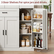 Garvee 70" Tall Kitchen Pantry Storage Cabinet, Modern Kitchen Hutch Cabinet with Doors and Shelves, Freestanding Food Pantry with Large Storage Drawer for Dining Room and Household Organization