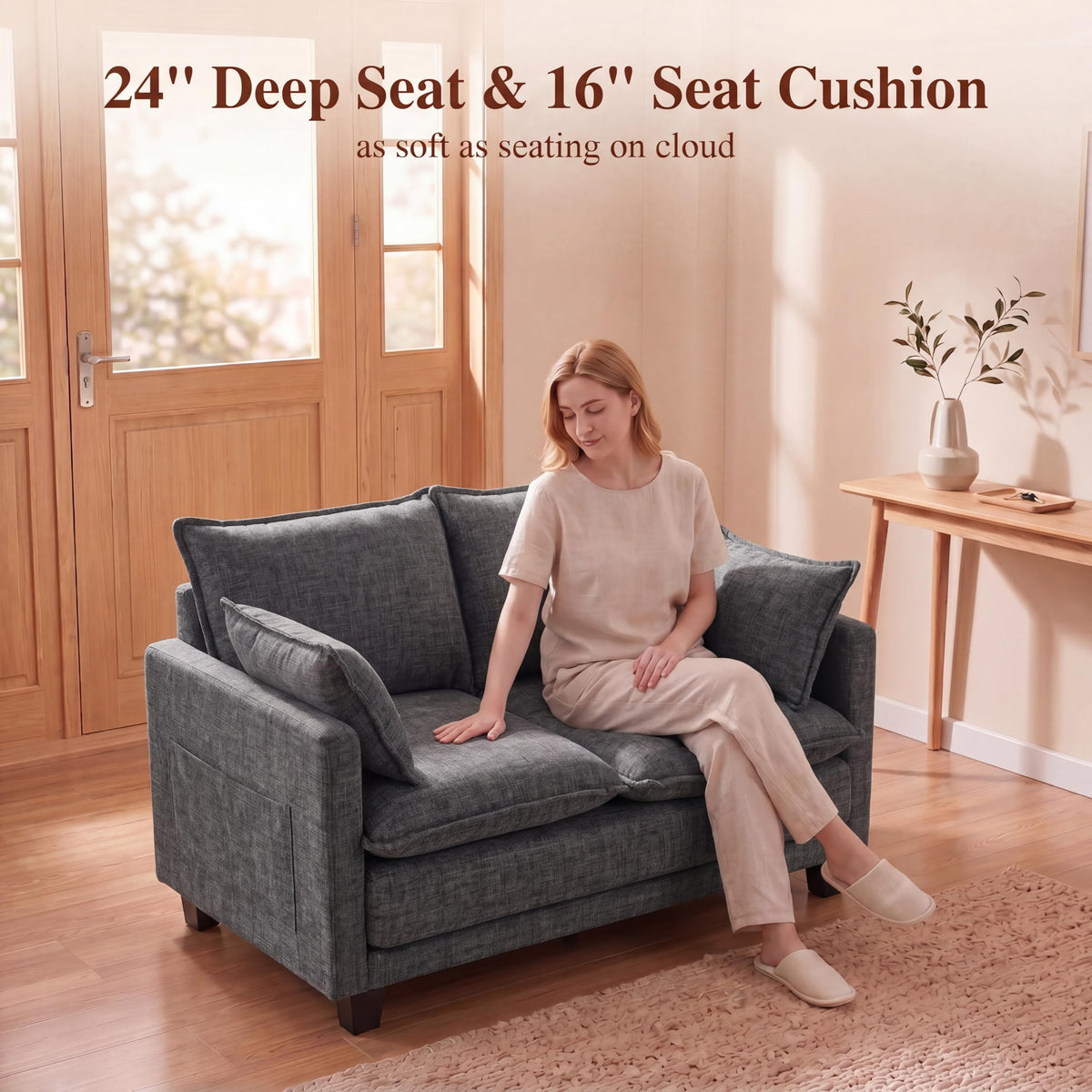 Chenille Loveseat Sofa Bed
