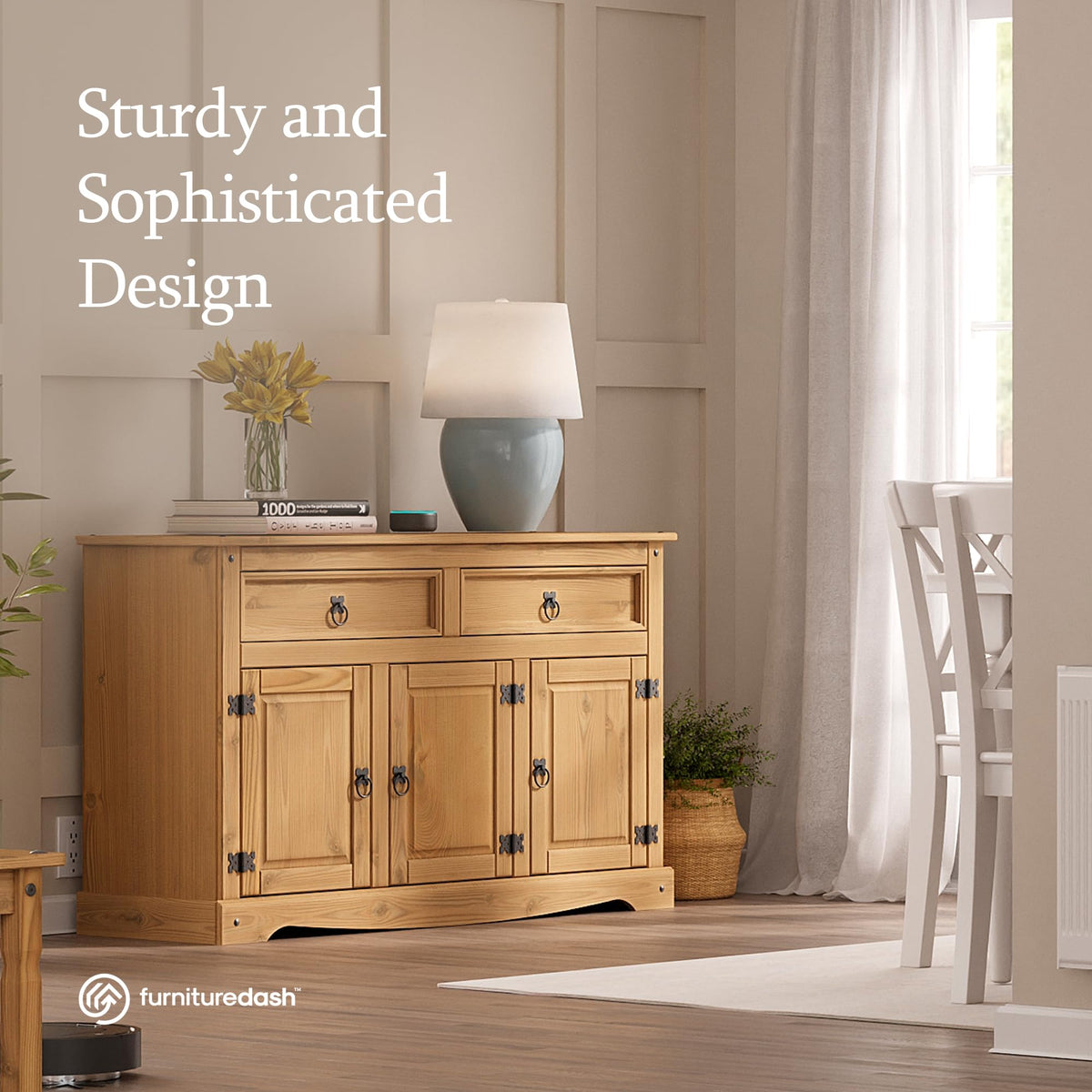 Solid Pine Sideboard with Drawers