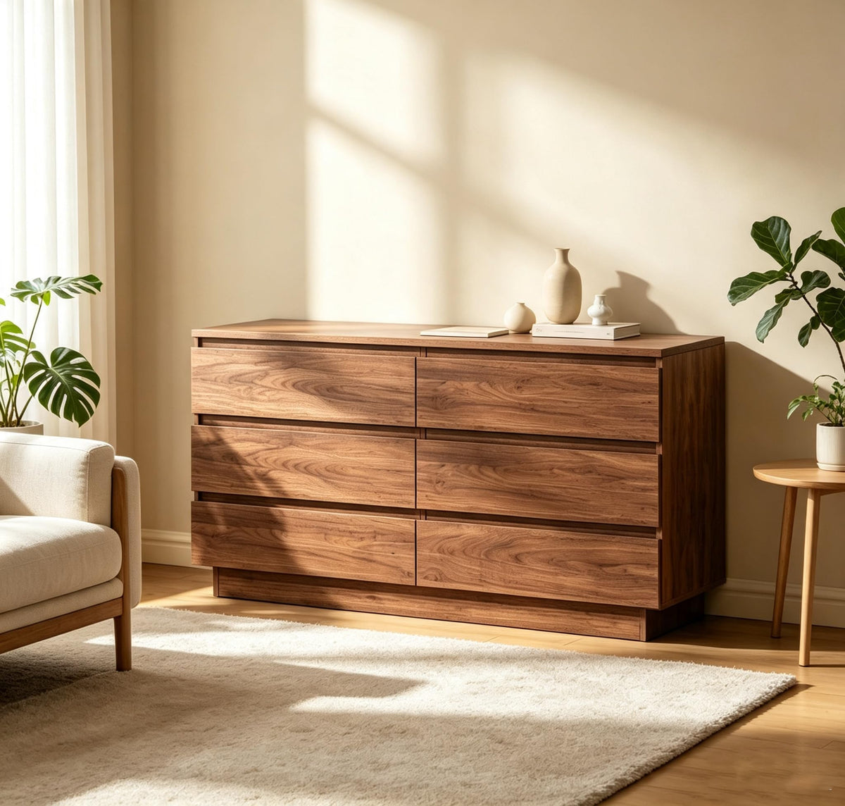 Cherry Walnut 6-Drawer Dresser