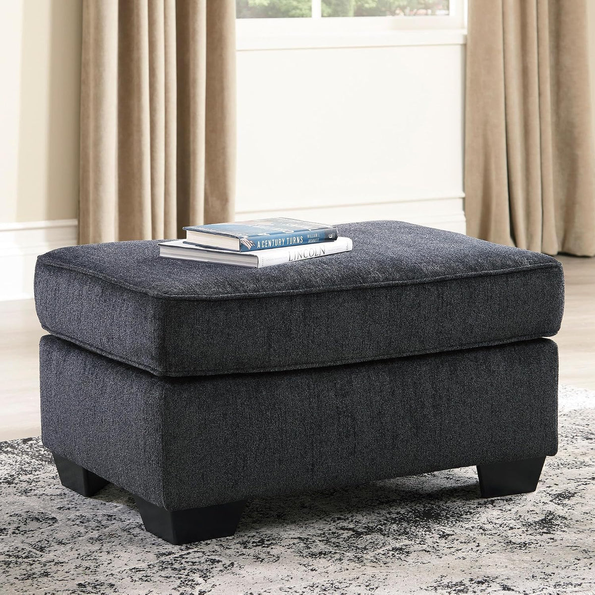 Rectangular Chenille Ottoman
