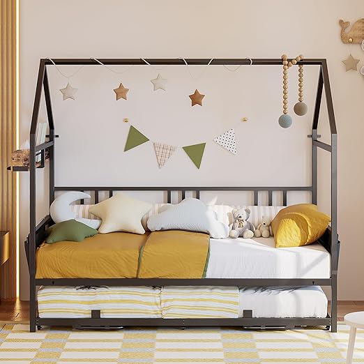 Twin House Daybed with Trundle & Storage