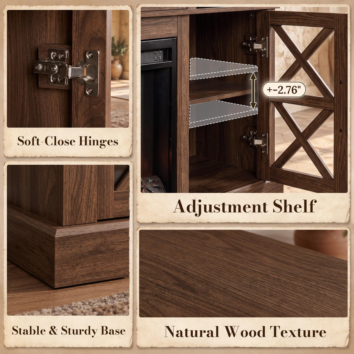 Farmhouse Fireplace TV Stand