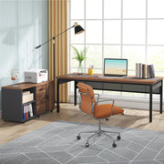 71" L-Shaped Executive Desk with Mobile File Cabinet
