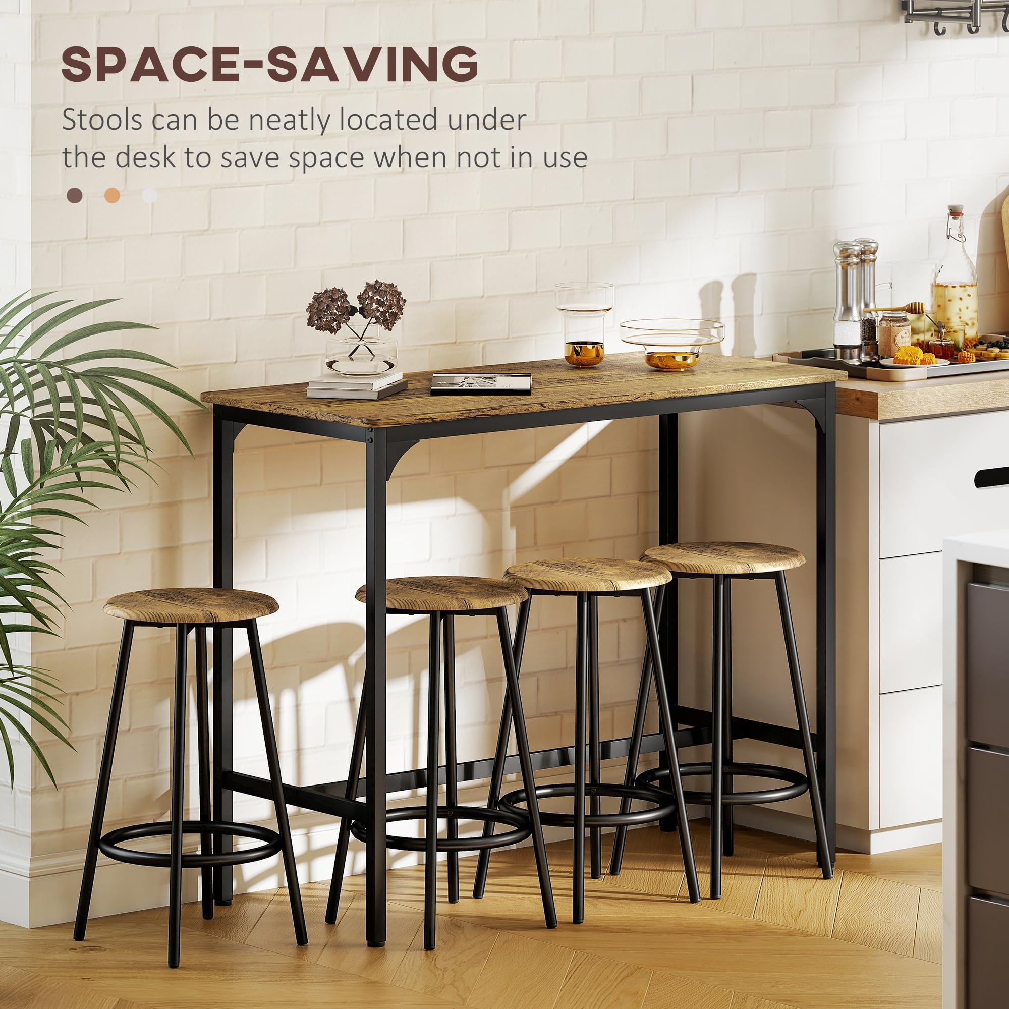 5-Piece Counter Height Bar Table Set