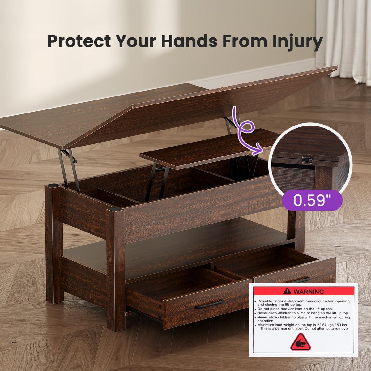 Convertible Lift-Top Coffee Table