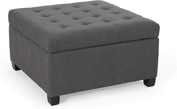Tufted Fabric Storage Ottoman