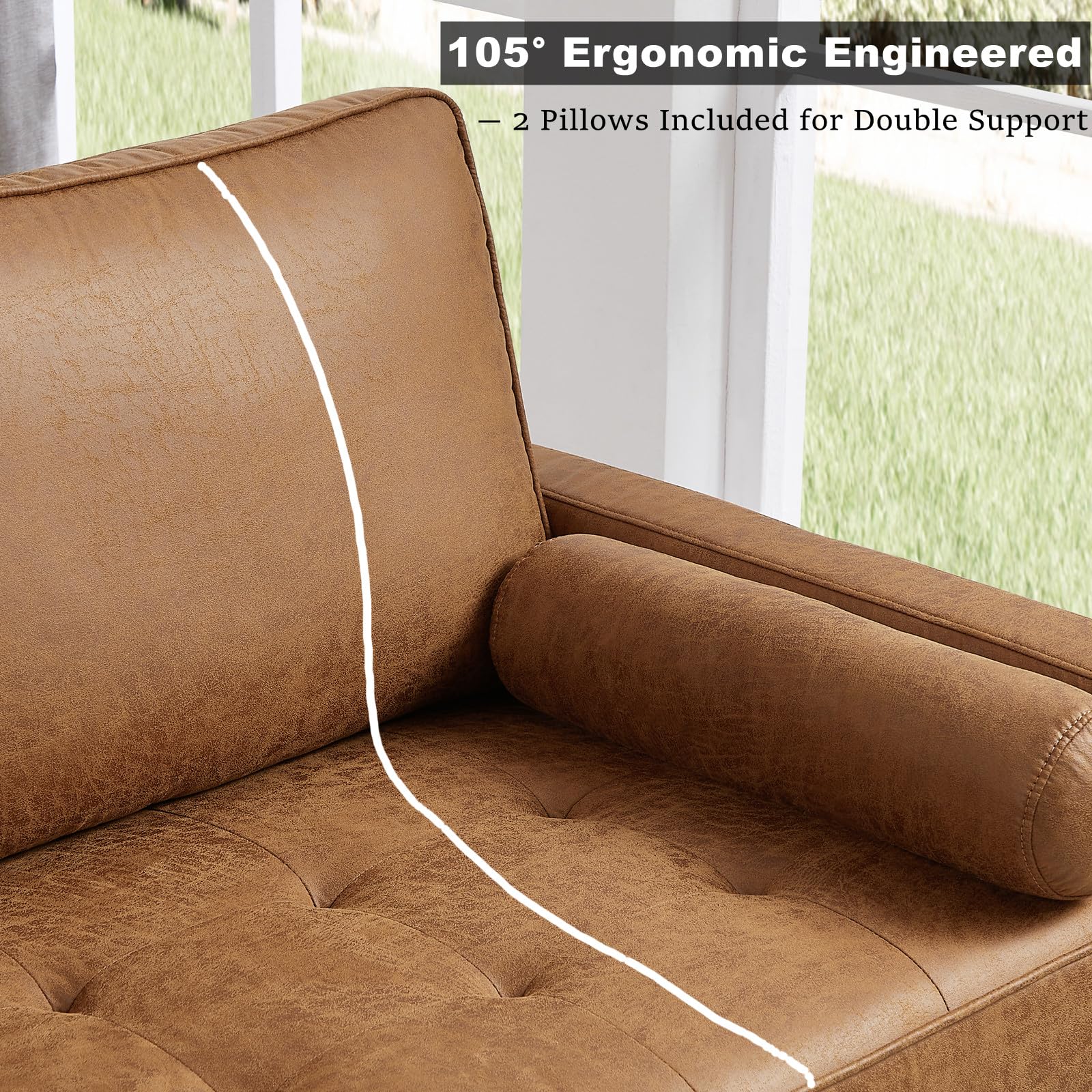 Mid-Century Modern Loveseat Sofa