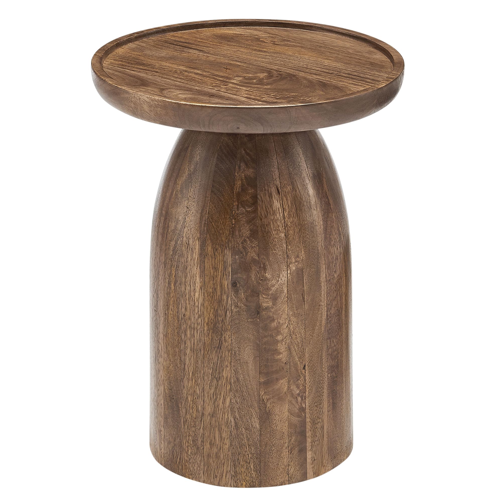 Round Mango Wood Side Table