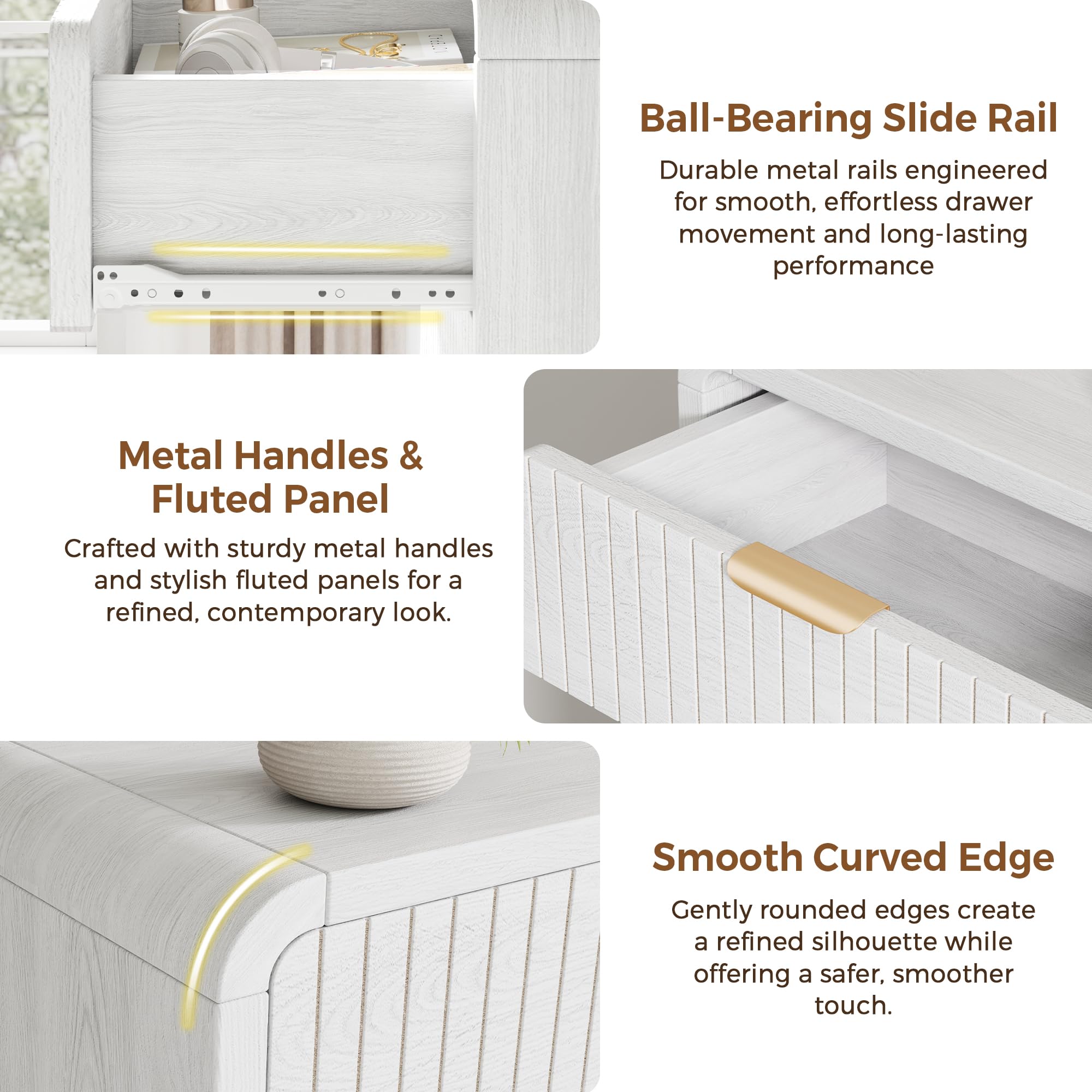 Fluted 5-Drawer Dresser
