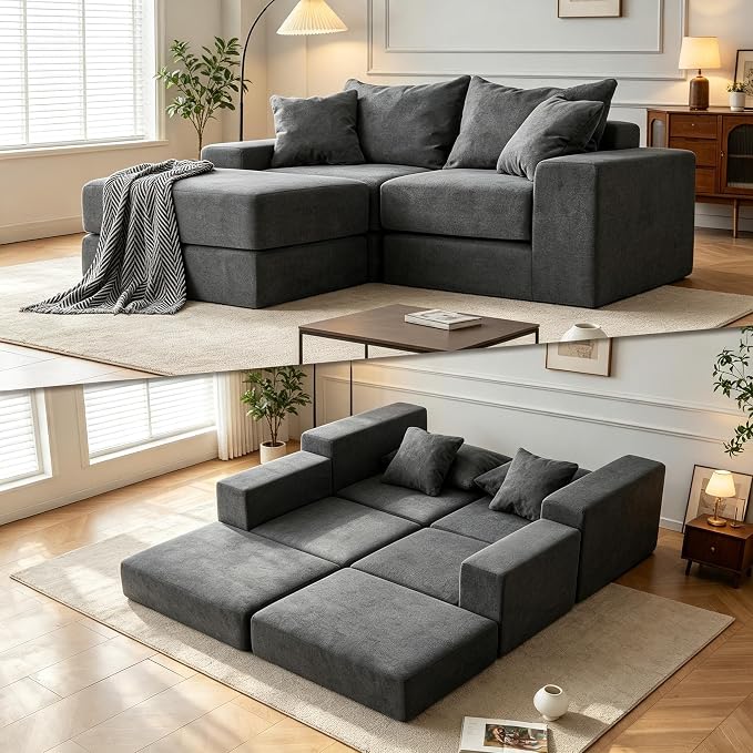 Modular Velvet Sectional Sofa