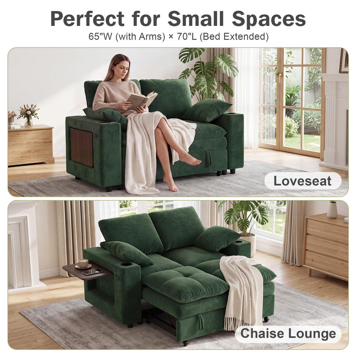 Chenille Loveseat Sleeper Sofa