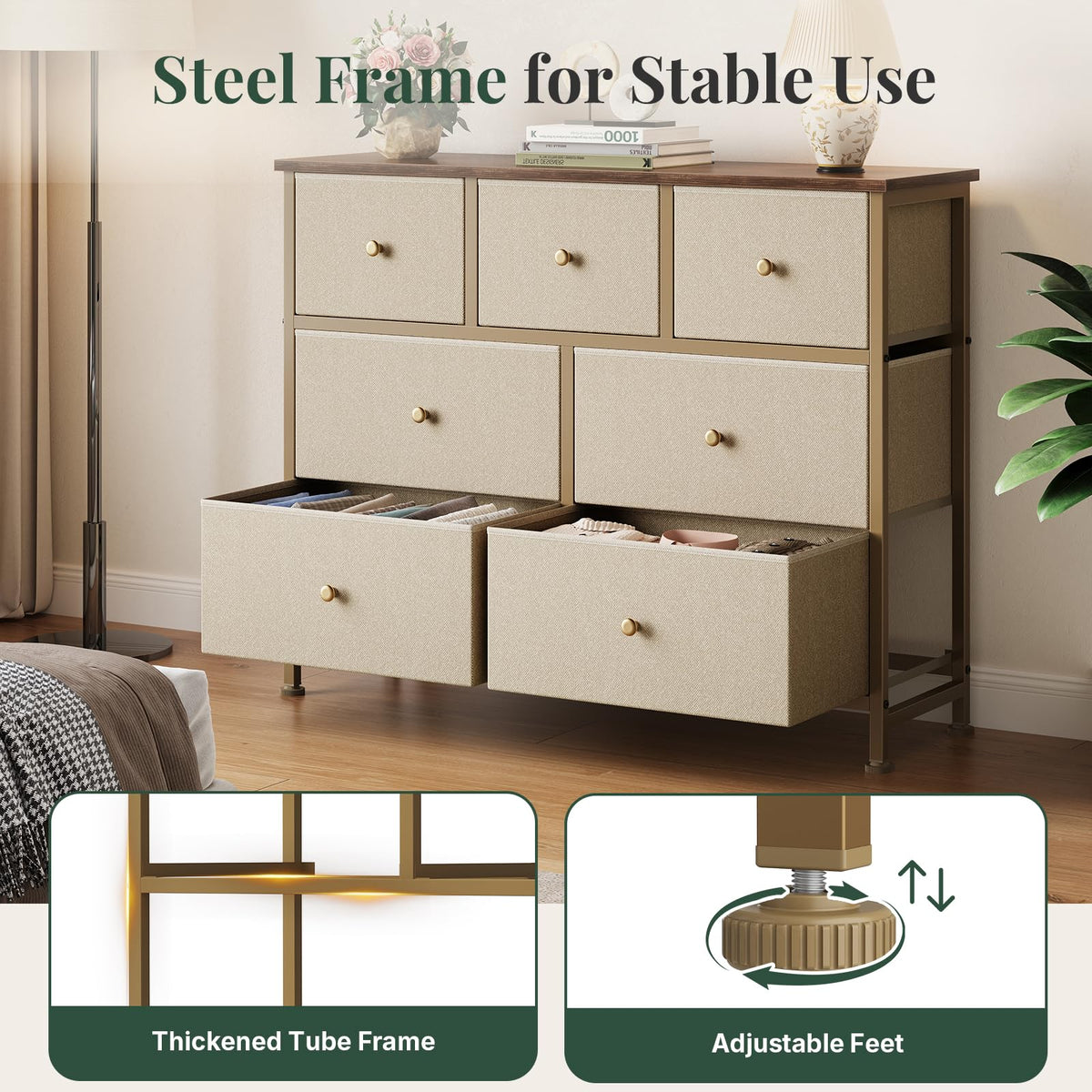 7-Drawer Fabric Dresser