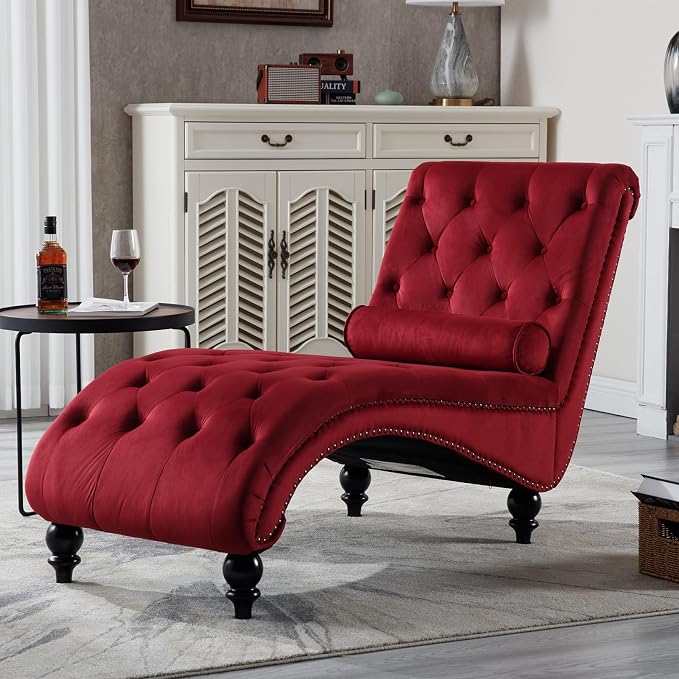 Black Velvet Chaise Lounge