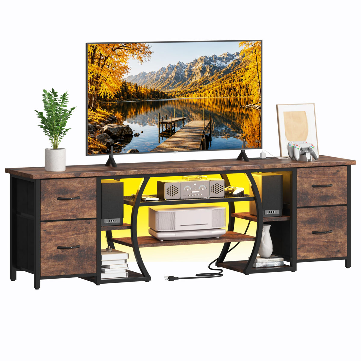 LED TV Stand with Power Outlets