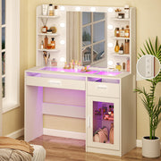 LED Vanity Desk with Mirror & Lights