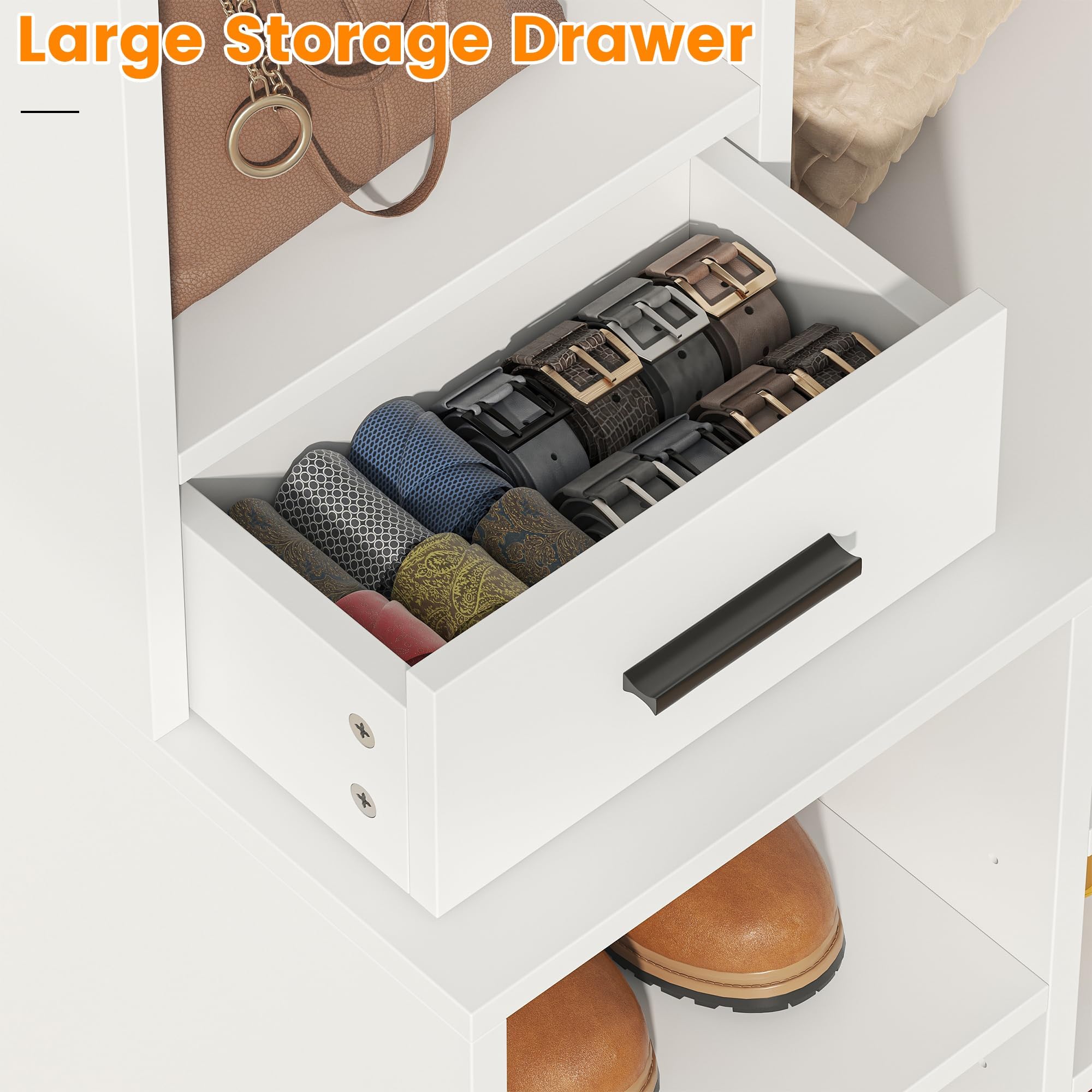 Farmhouse Hall Tree with Shoe Storage & Coat Rack