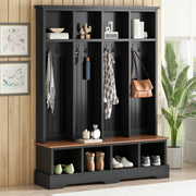 Farmhouse Hall Tree with Storage Bench