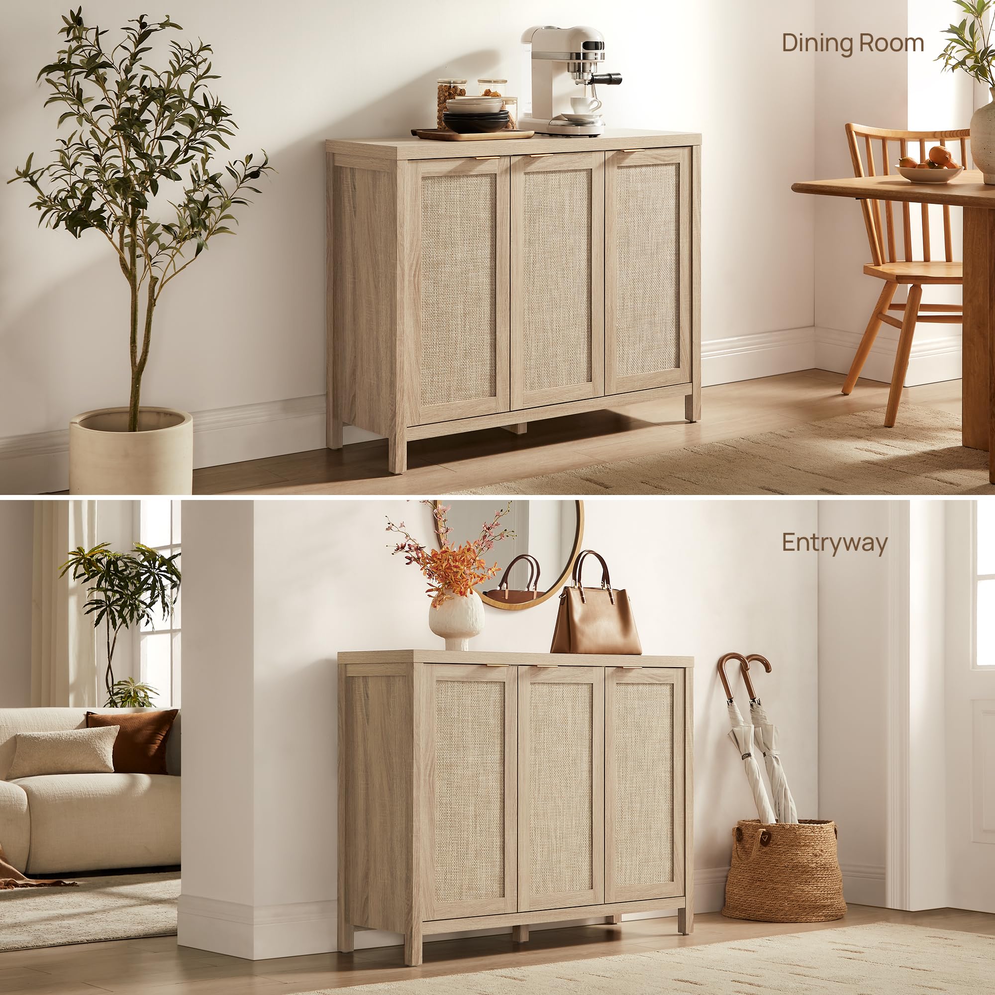Rattan Buffet Cabinet with Storage