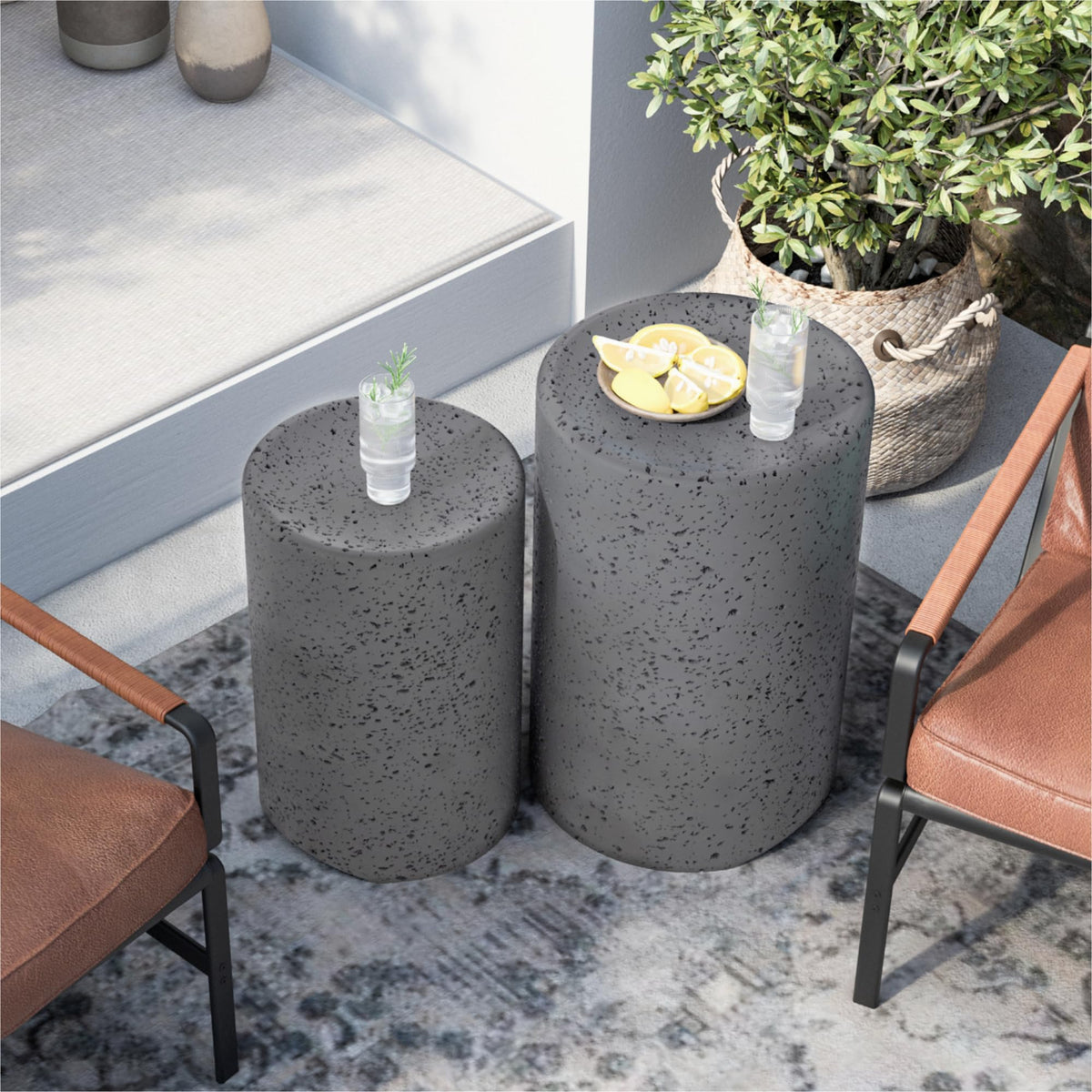 Nesting Patio Side Tables, Set of 2