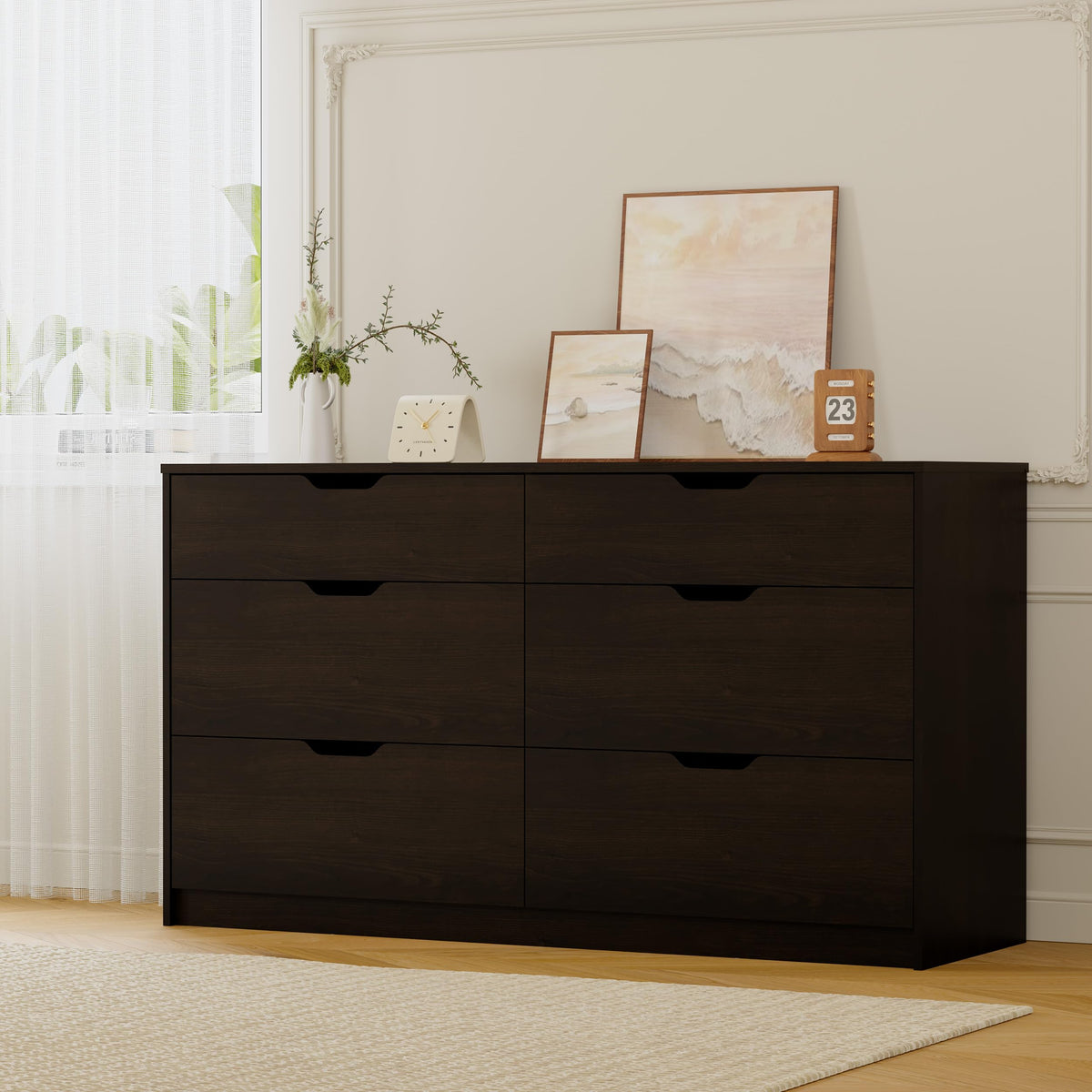Brown 6-Drawer Dresser