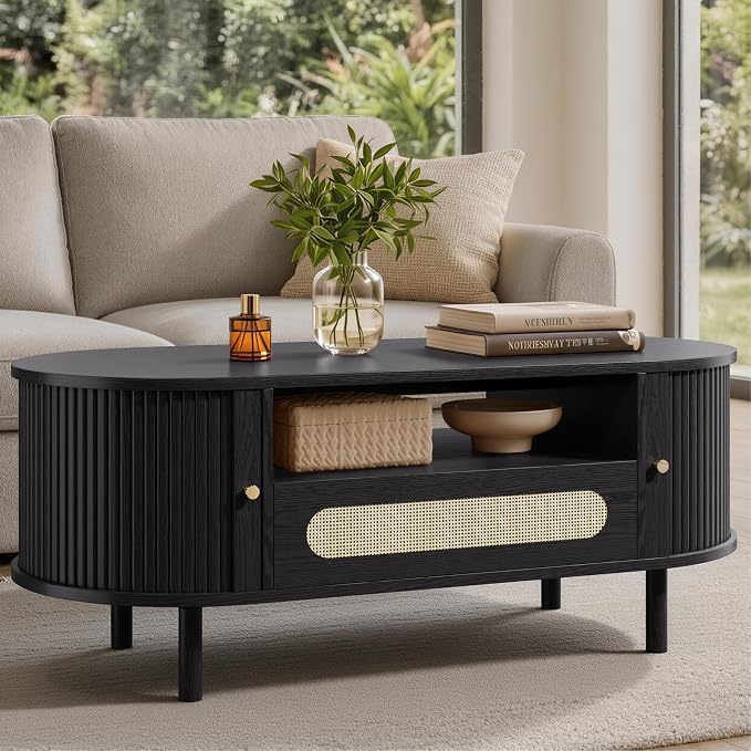 Round Fluted Storage Coffee Table