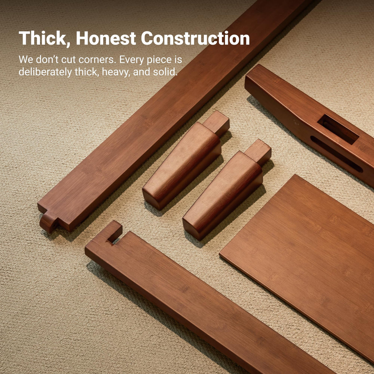 Oltrenest Bamboo Japanese Joinery Bed Frame with Headboard