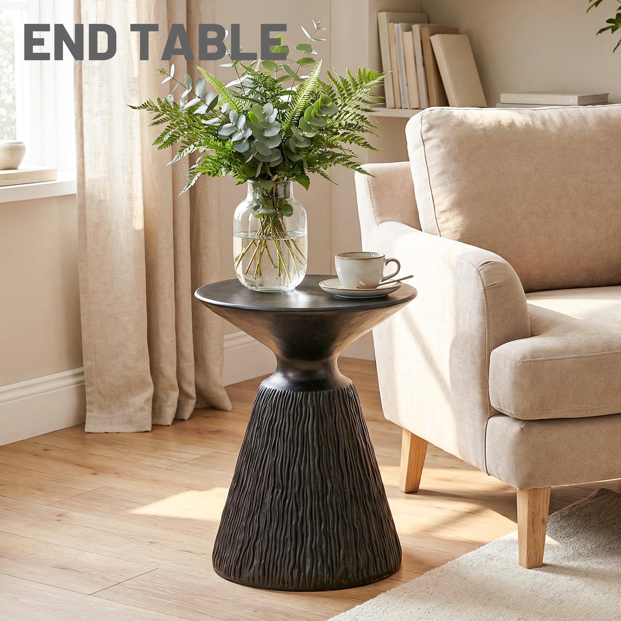 Mushroom Shaped MgO Accent Side Table