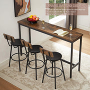4-Piece Industrial Bar Table and Chairs Set