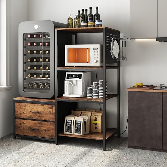 Mini Fridge Stand with Power Outlets
