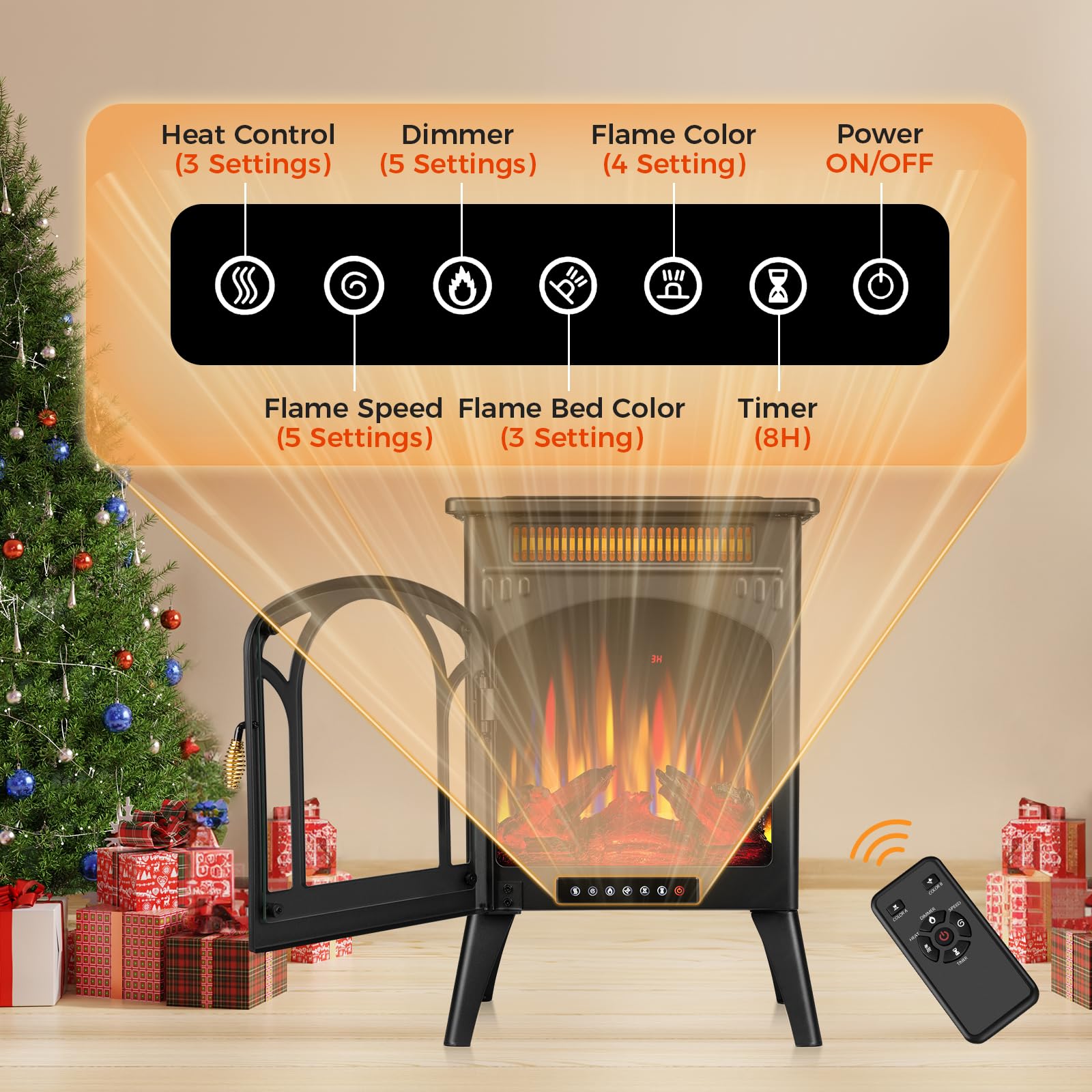 Electric Fireplace Stove Heater