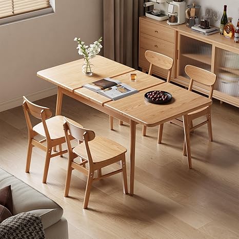 Solid Wood Extendable Dining Table for 4–8