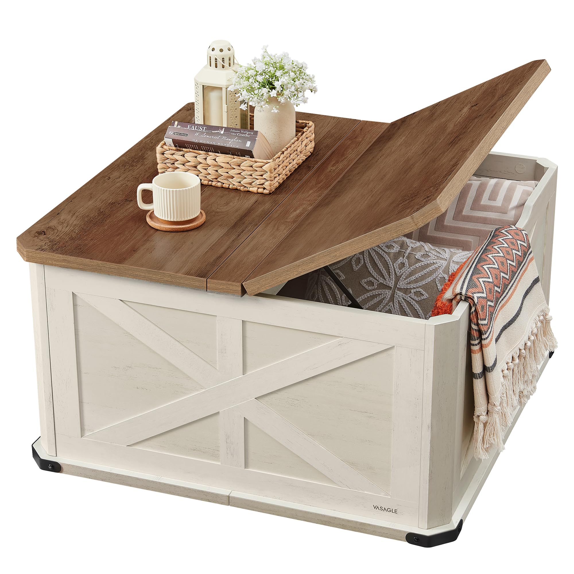 Farmhouse Lift-Top Coffee Table with Hidden Storage