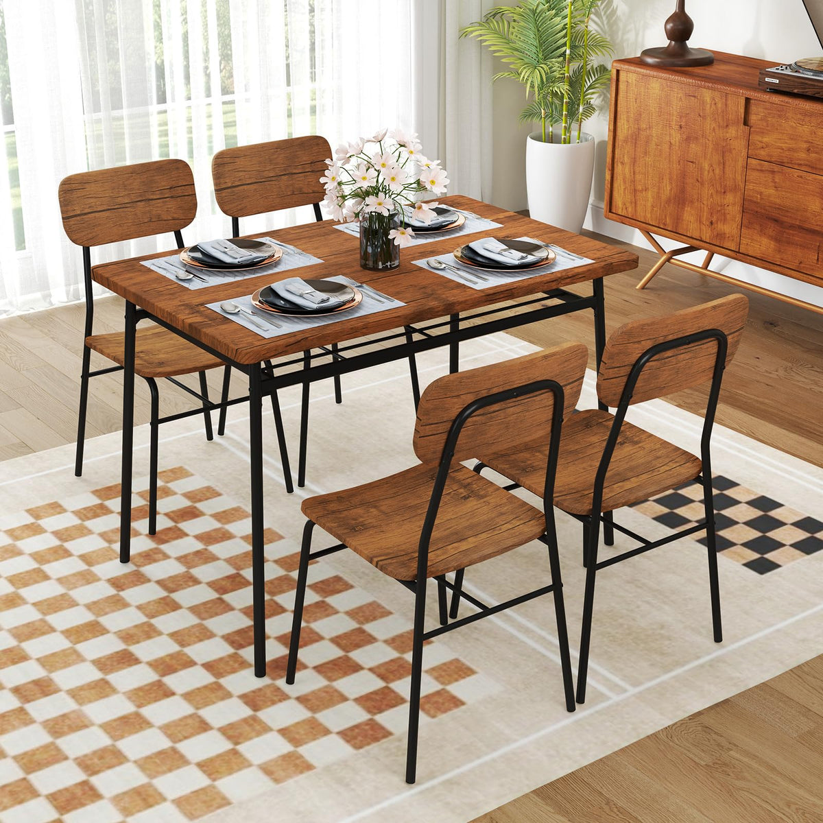 Dining Table Set with Storage Rack