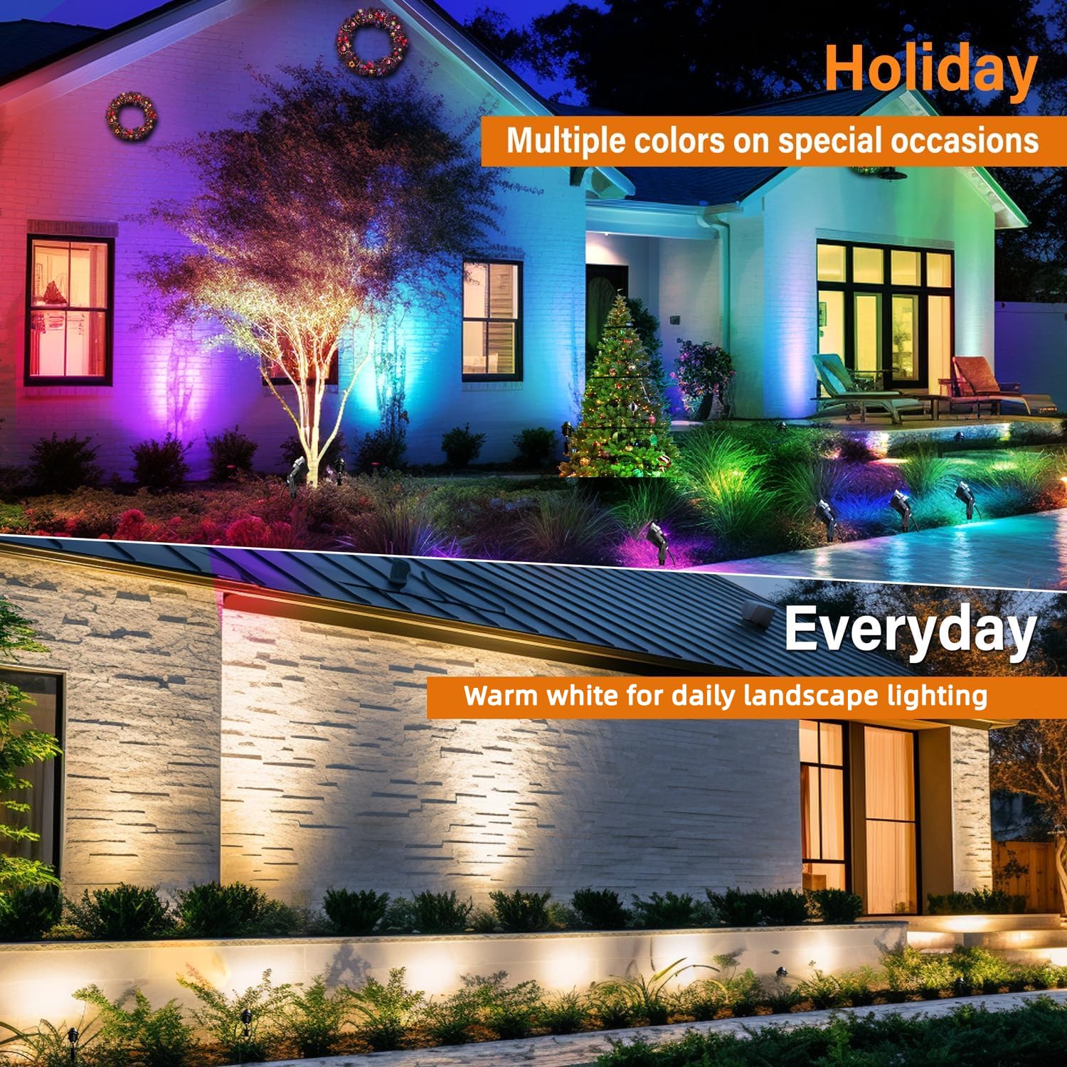 RGBW Outdoor Landscape Spotlights 10-Pack