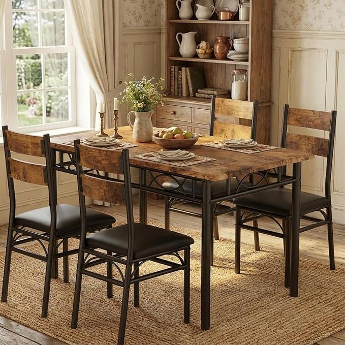 5-Piece Industrial Dining Set