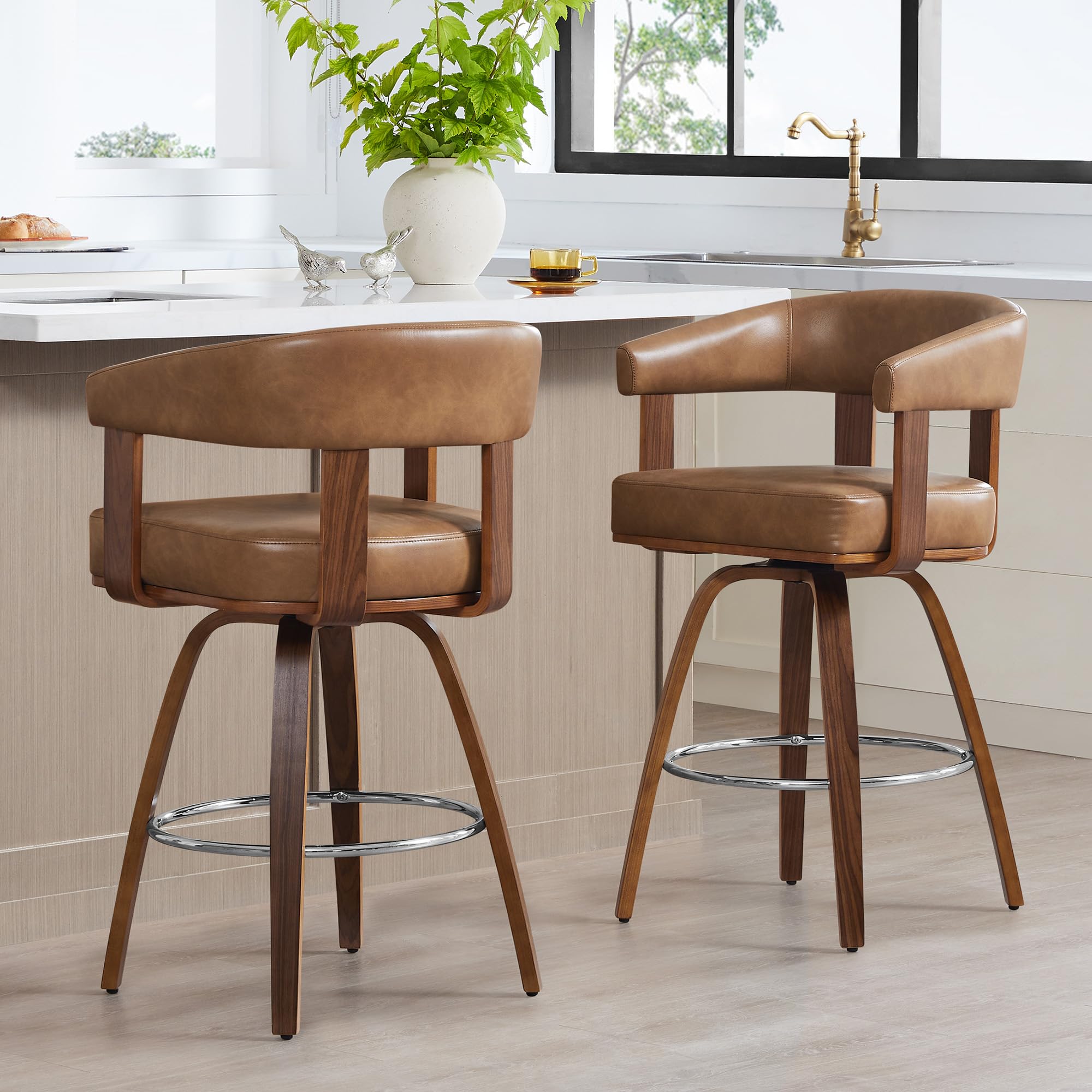 Swivel Counter Height Bar Stools Set of 2