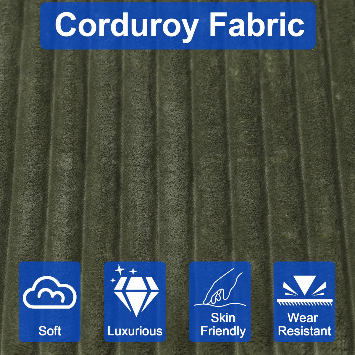 Corduroy Three-Seater Sofa